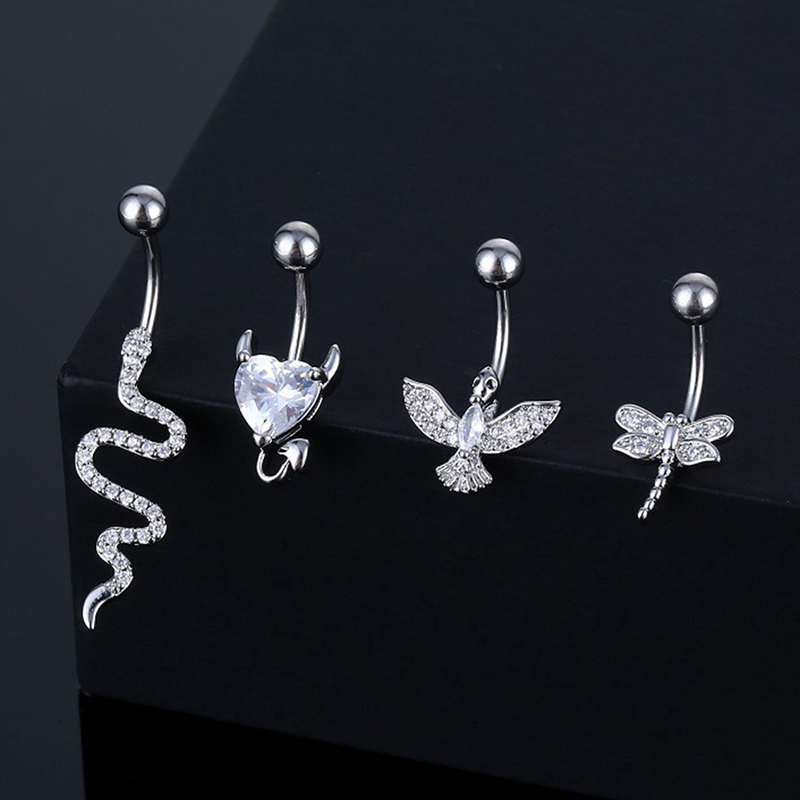 Body Jewelry Hoops - Kryształowy pierścionek do pępka w kształcie
