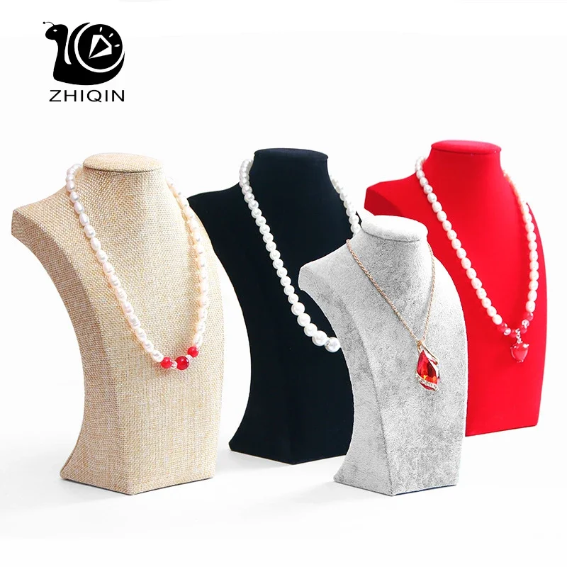 Body Jewelry Display Ideas - Aksamitny portret Naszyjnik Wyświetlacz Wisiorek Organizer
