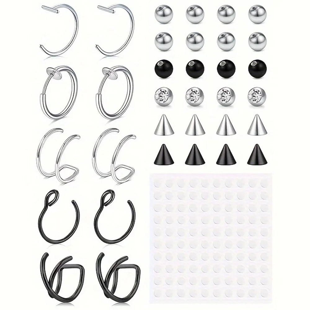 Body Jewelry Hoops - Sztuczne piercingi, sztuczny kolczyk do ust,