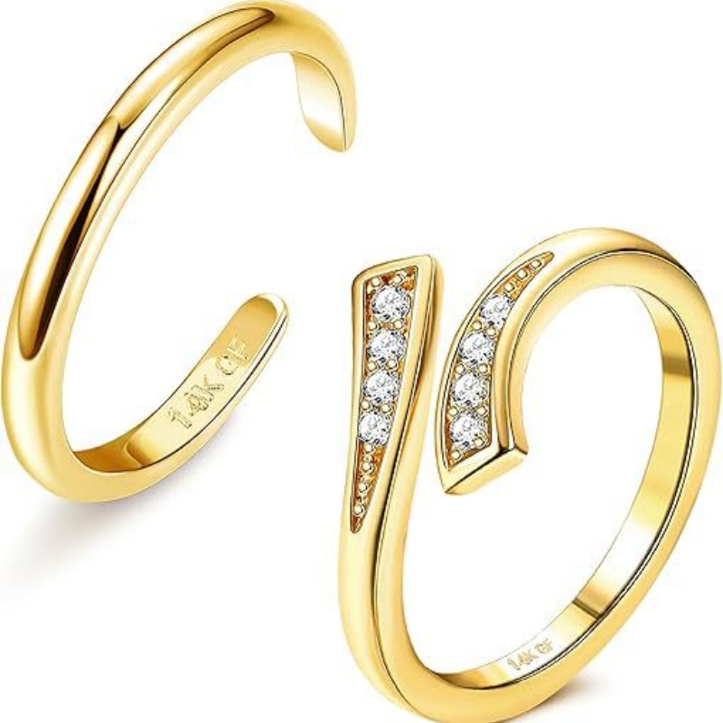 Body Jewelry Hoops - Pozłacany 14-karatowym złotem regulowany pierścień na