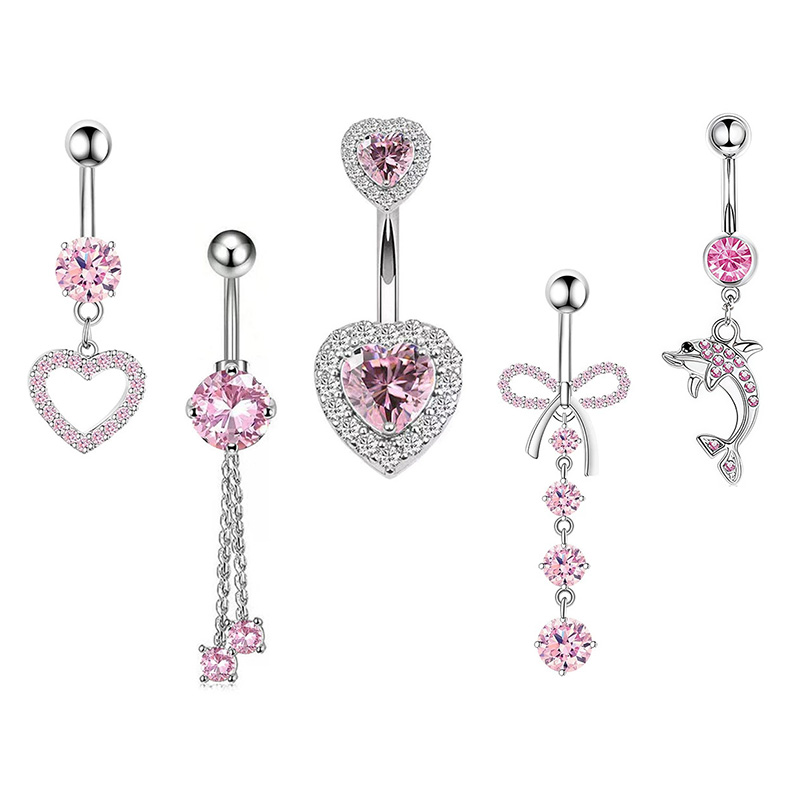 Body Jewelry Hoops - 1 SZT. Różowy Pierścień do Pępka