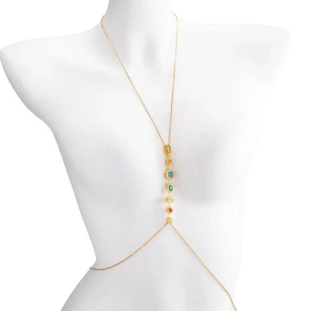 Body Jewelry Waist Chains - PuRui Wykwintny Kolorowy Łańcuszek na Klatkę