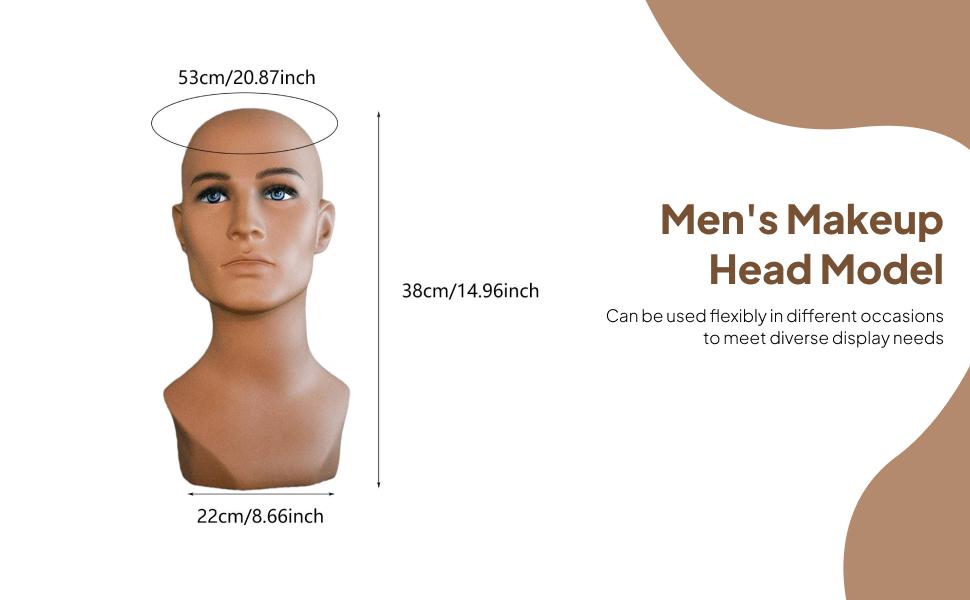 Body Jewelry Display Ideas - Męska głowa manekina, profesjonalna, wielofunkcyjna, stojak