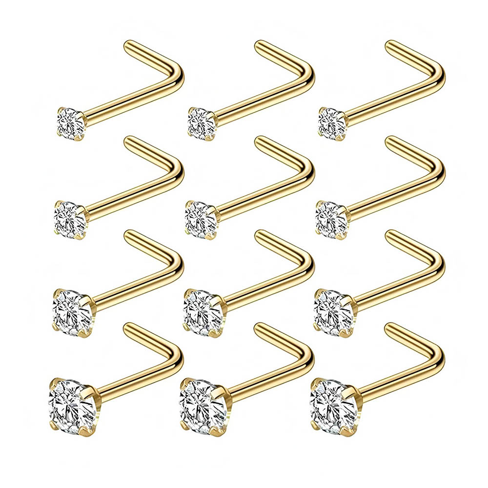 Body Jewelry Hoops - 12-częściowy pełny zestaw hipoalergicznych kolczyków do