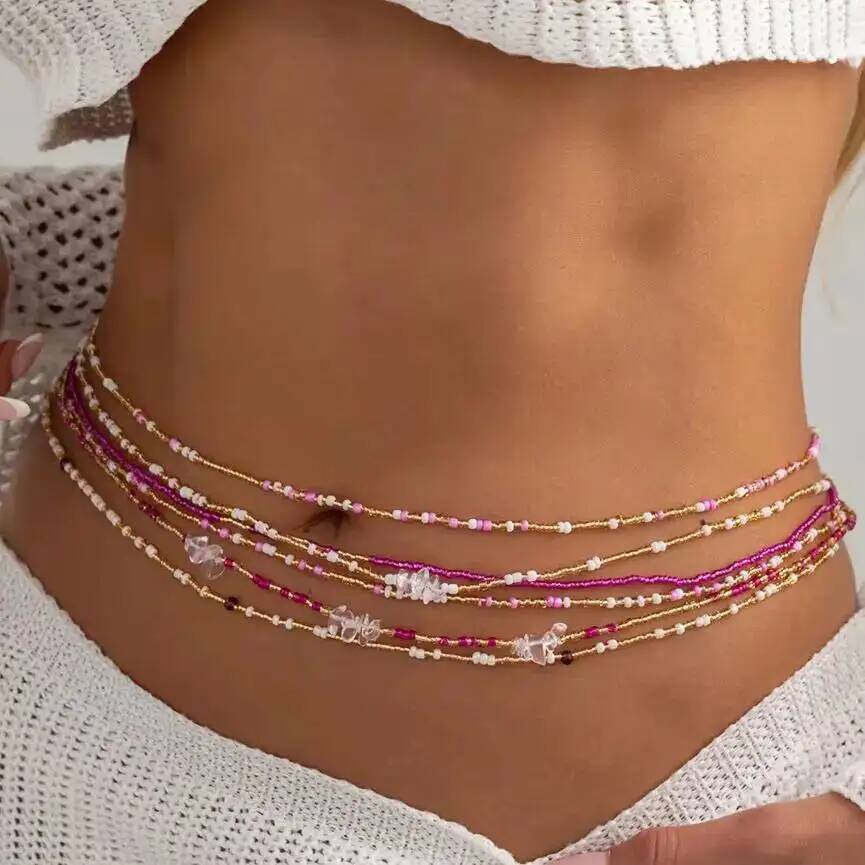 Body Jewelry Waist Chains - SHIXIN 6 szt./zestaw Boho Kolorowy Łańcuszek