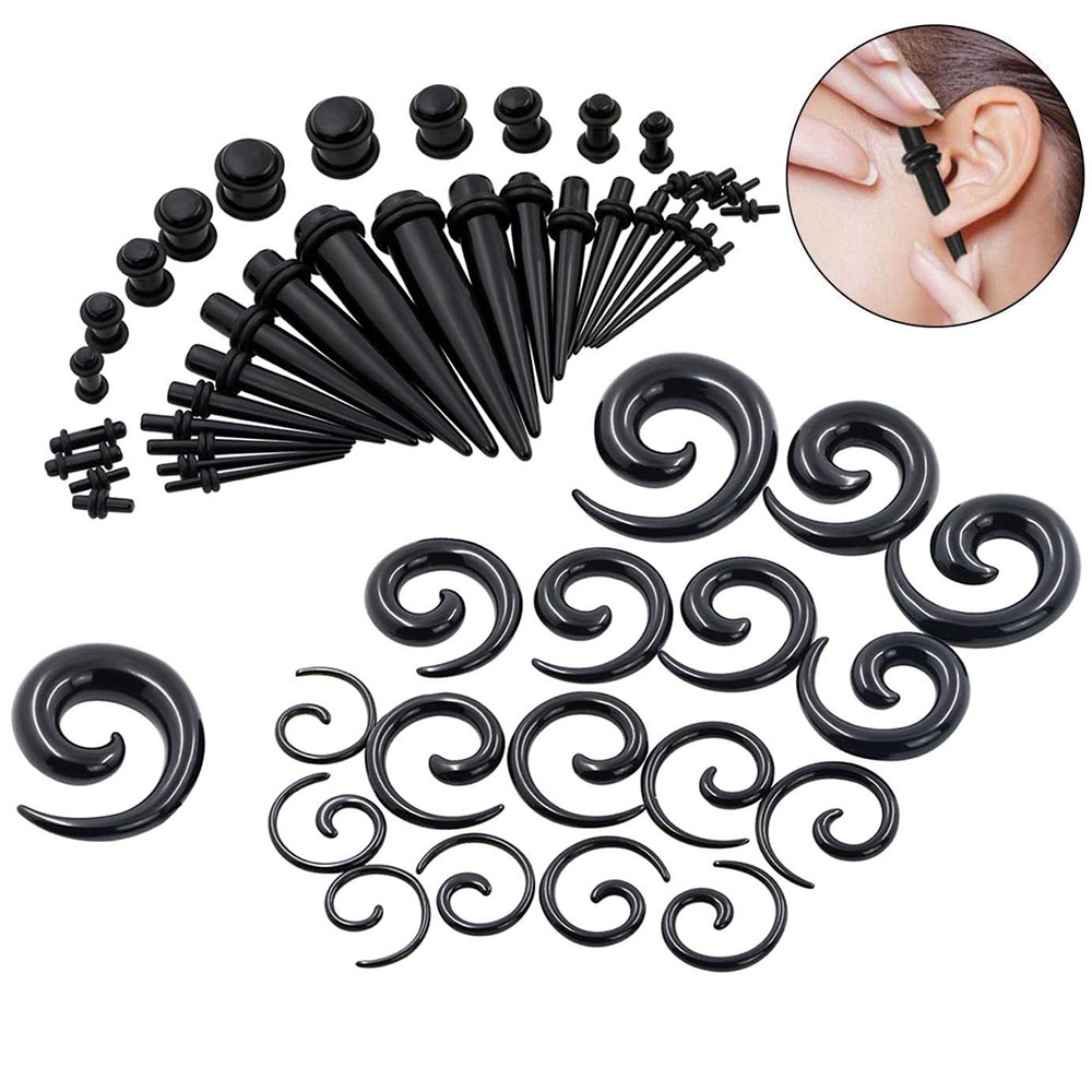 1 Zestaw stożków do uszu Czarn – Body Jewelry Tunnels recenzja i cena