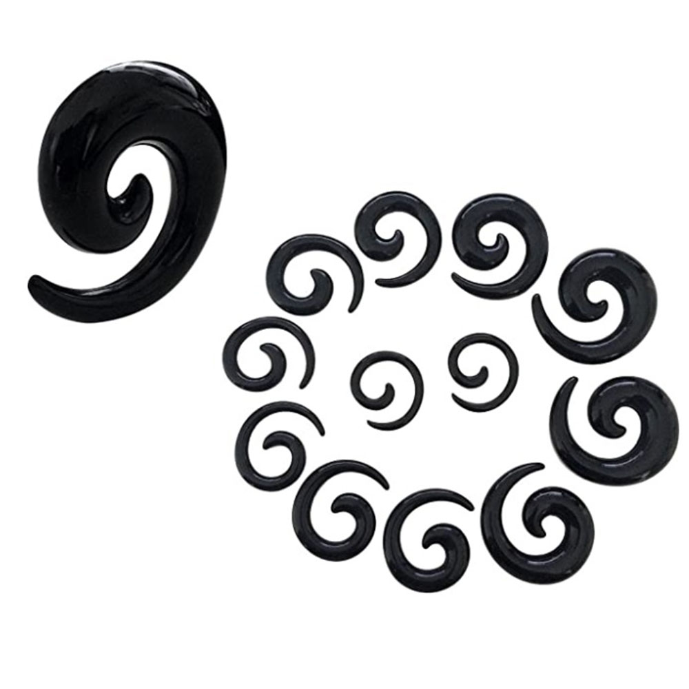 1 Zestaw stożków do uszu Czarn – Body Jewelry Tunnels recenzja i cena