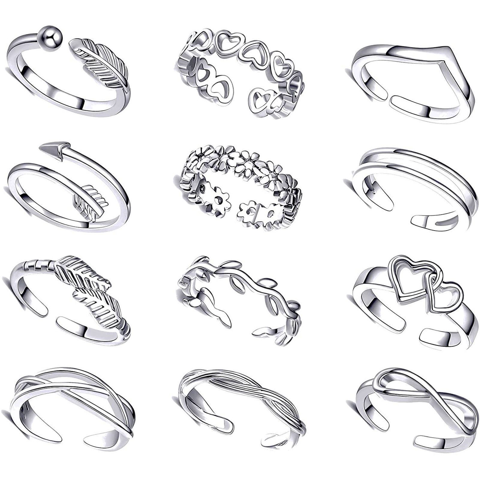 10/12Pcs Pierścionki na palce  – Body Jewelry Hoops recenzja i cena
