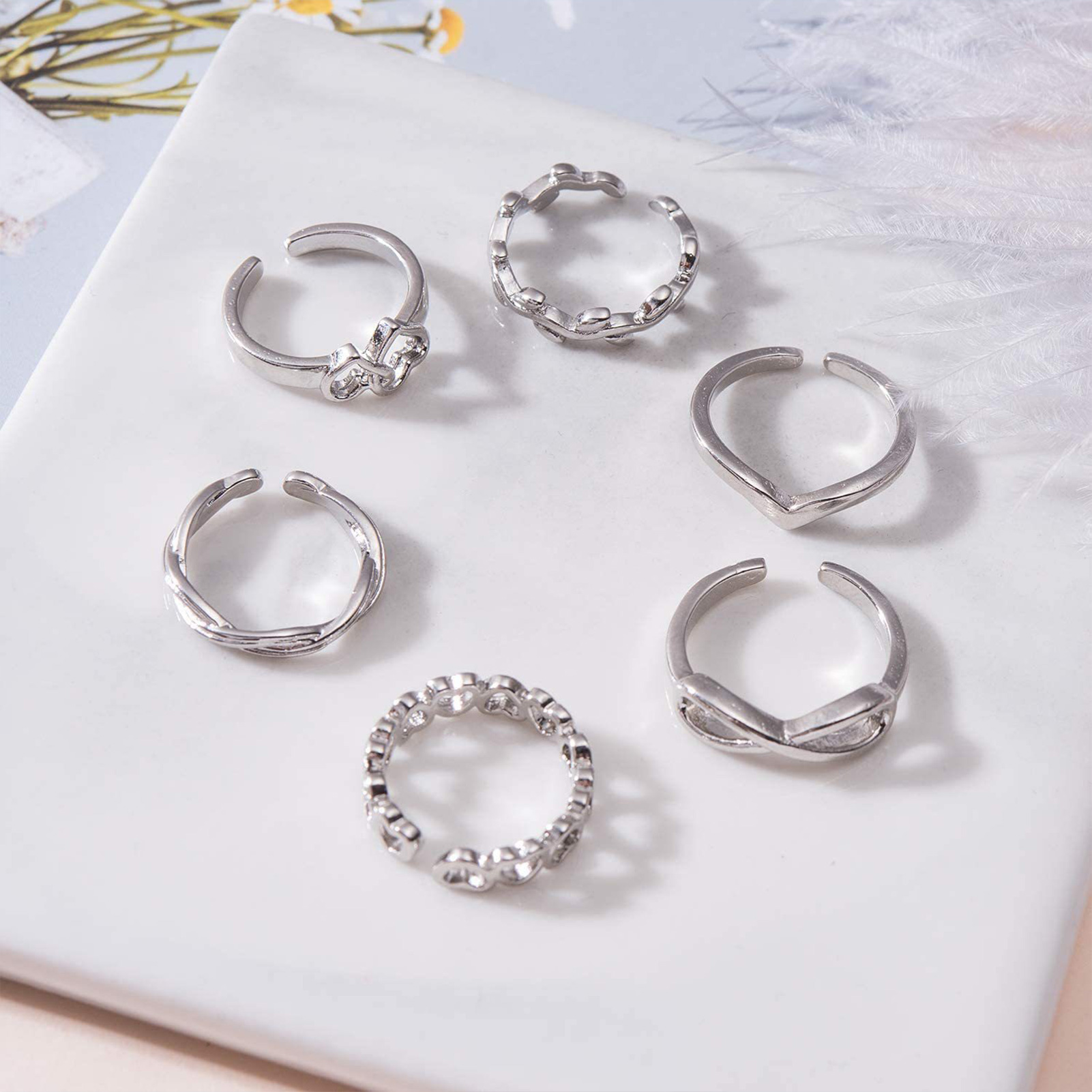 10/12Pcs Pierścionki na palce  – Body Jewelry Hoops recenzja i cena