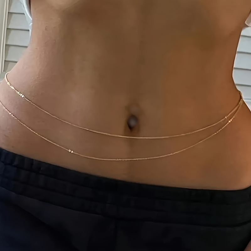 Dwustronny złoty metalowy łańc – Body Jewelry Waist Chains recenzja i cena