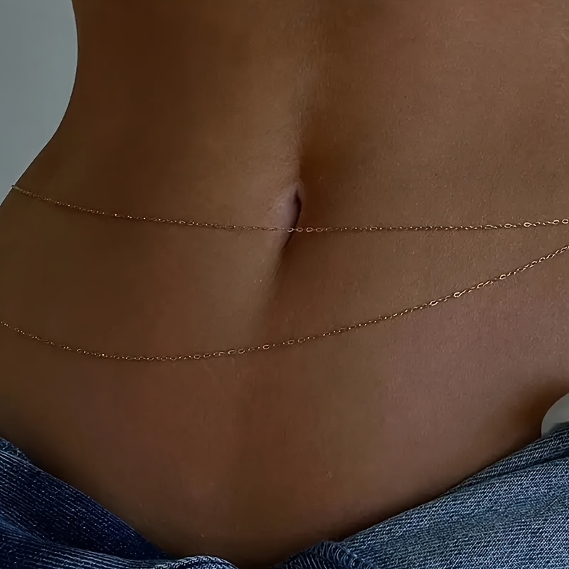 Dwustronny złoty metalowy łańc – Body Jewelry Waist Chains recenzja i cena
