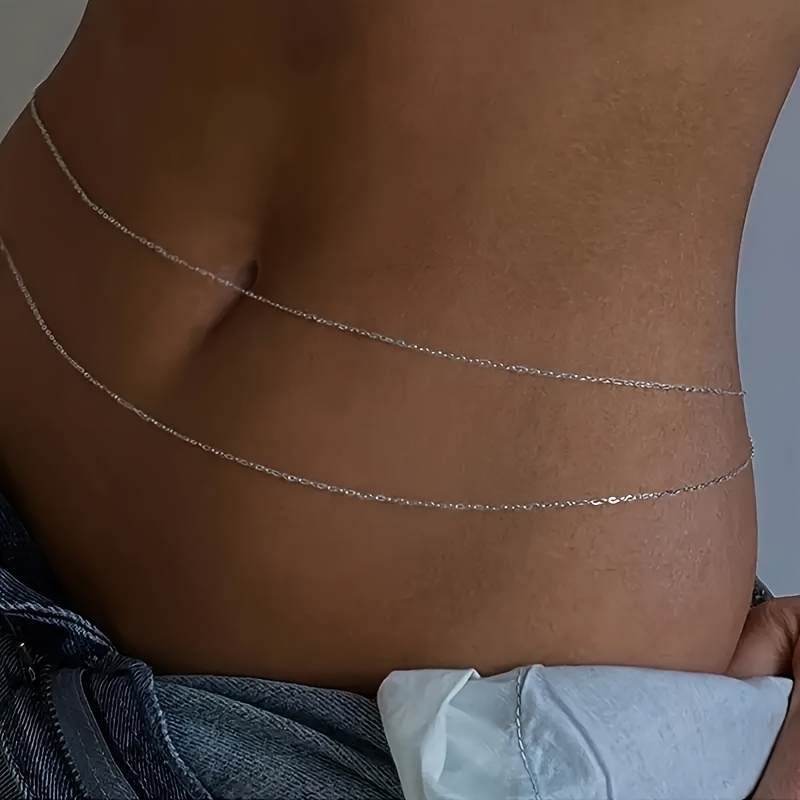 Dwustronny złoty metalowy łańc – Body Jewelry Waist Chains recenzja i cena